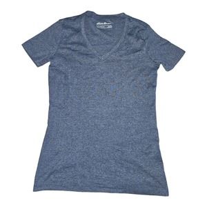 Eddie Bauer T-Shirt Women's XS V-Neck Cotton/Polyester Navy Blue